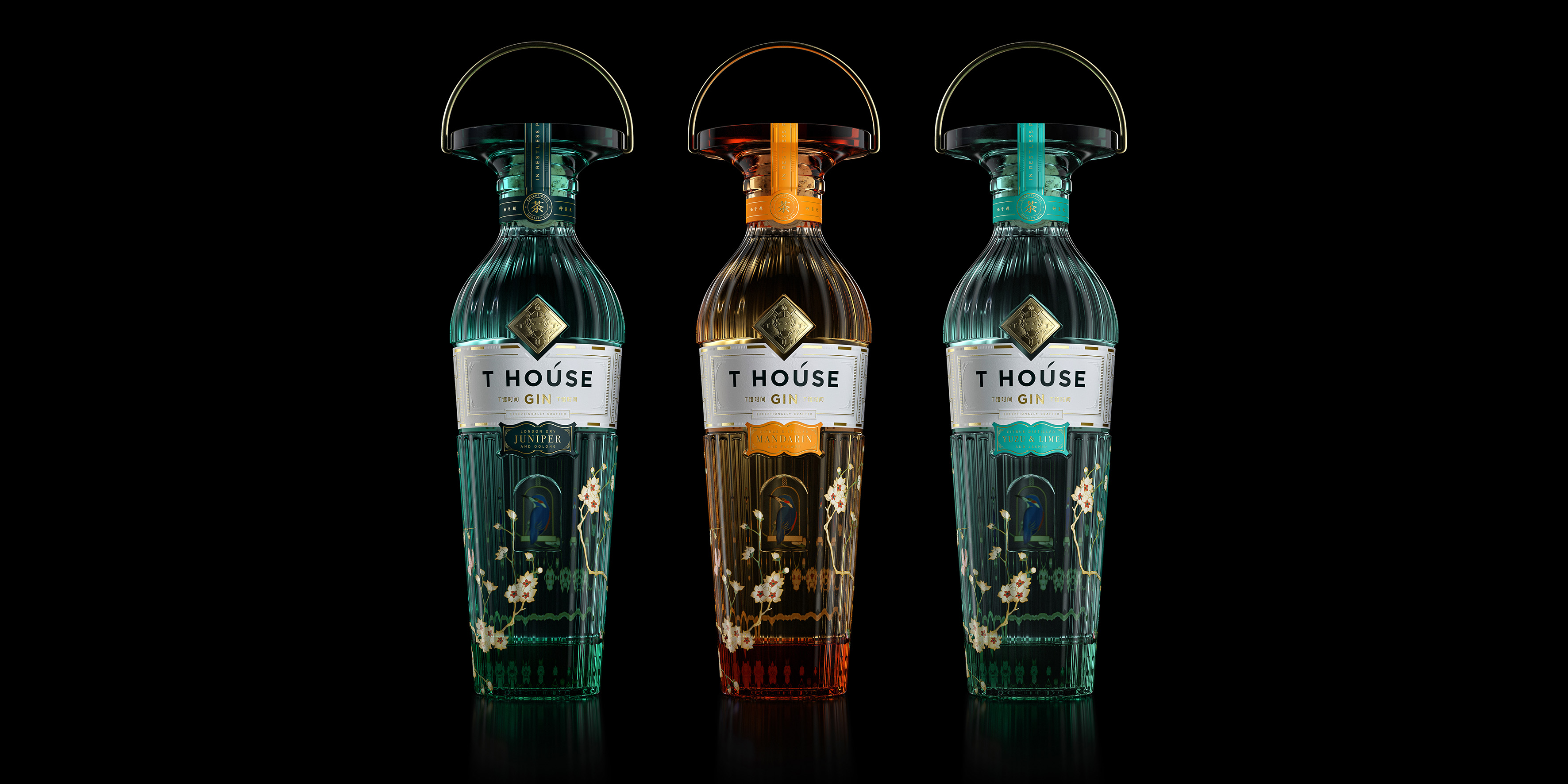T House Gin，由Intertype Studio设计的超级优质烈酒