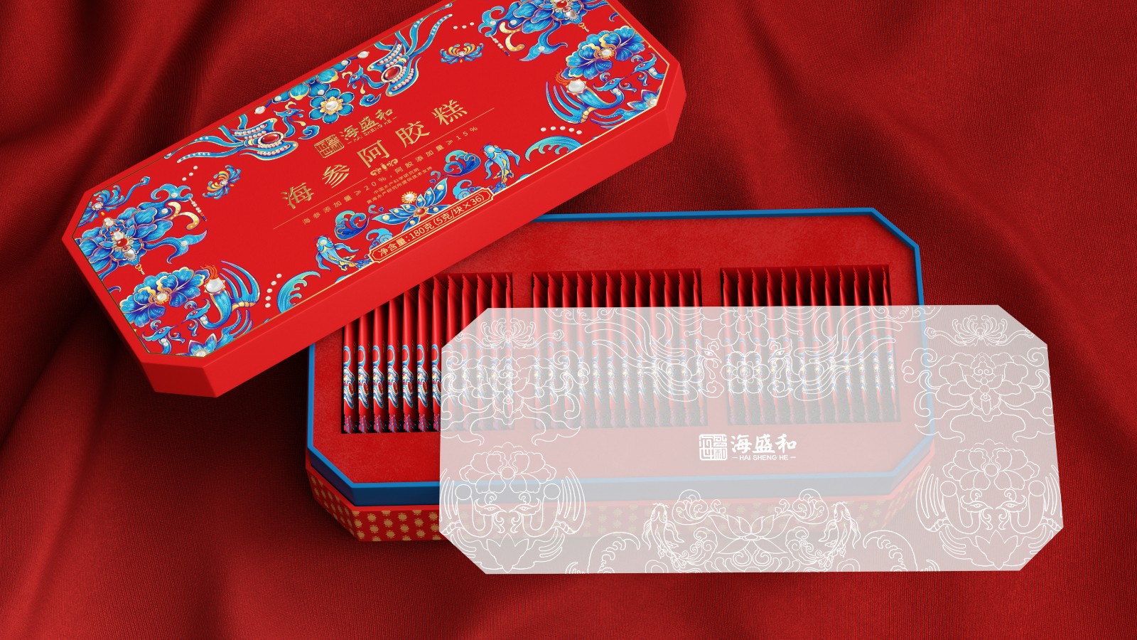 北京西林X海盛和海参阿胶糕礼盒包装设计
