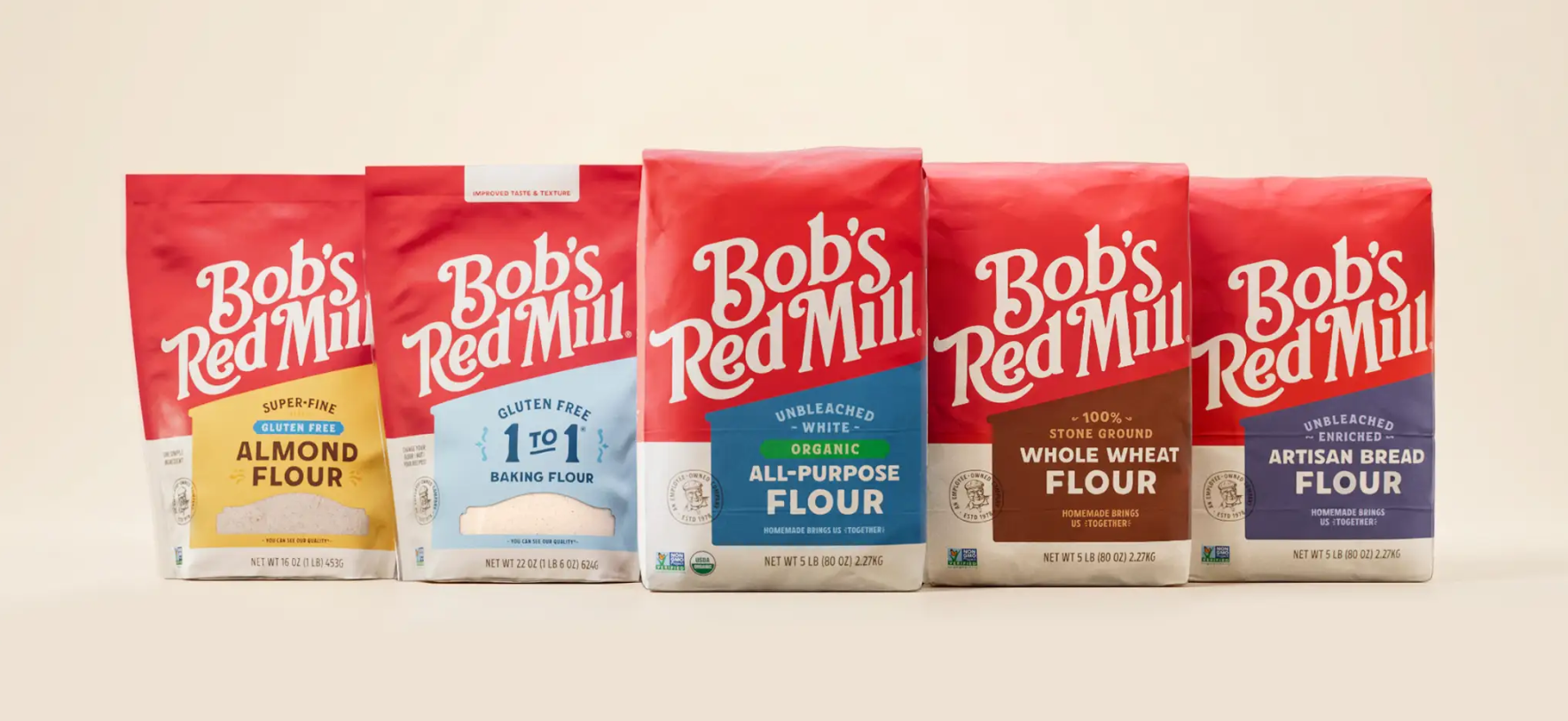 Bob’s Red Mill 面粉包装设计欣赏学习 Bob’s Red Mill 面粉包装设计欣赏学习